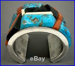 MASSIVE Navajo Sterling Silver Turquoise Cobblestone Cuff Bracelet 200 Grams WOW