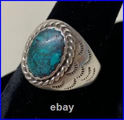 Marie Thompson, Ring, Turquoise, Sterling Silver, Navajo, 10