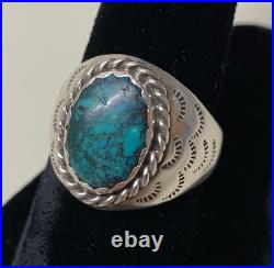 Marie Thompson, Ring, Turquoise, Sterling Silver, Navajo, 10