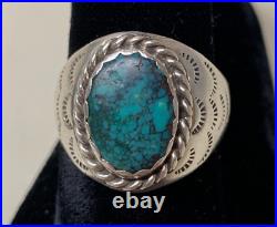 Marie Thompson, Ring, Turquoise, Sterling Silver, Navajo, 10