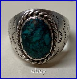 Marie Thompson, Ring, Turquoise, Sterling Silver, Navajo, 10