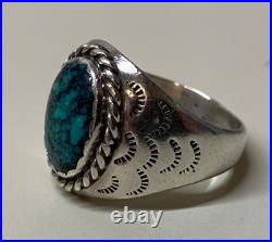 Marie Thompson, Ring, Turquoise, Sterling Silver, Navajo, 10