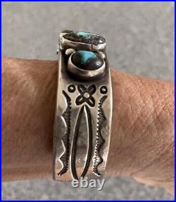 Mark Chee Navajo Turquoise and Sterling Silver Bracelet, c. 1950s