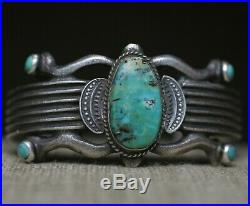 Martha Cayatineto Native American Navajo Turquoise Sterling Silver Cuff Bracelet