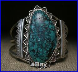 Massive Native American Navajo Turquoise Sterling Silver Cuff Bracelet