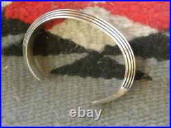 Men's Sterling Silver Carinated Cuff Bracelet Roger Skeet 7-1/4