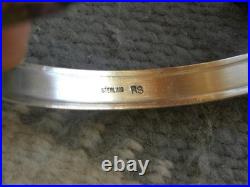 Men's Sterling Silver Carinated Cuff Bracelet Roger Skeet 7-1/4