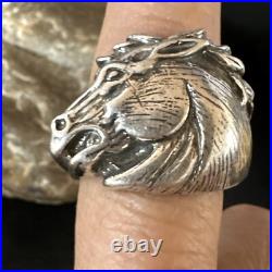 Mens Horsehead Navajo Sterling Silver Ring Size 7 15383