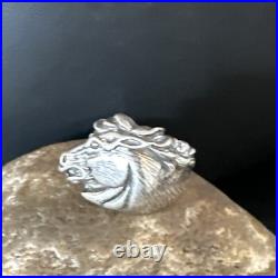 Mens Horsehead Navajo Sterling Silver Ring Size 7 15383