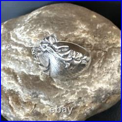 Mens Horsehead Navajo Sterling Silver Ring Size 7 15383