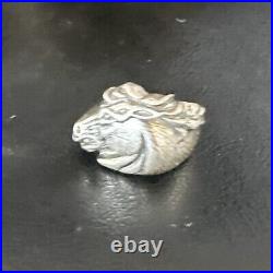 Mens Horsehead Navajo Sterling Silver Ring Size 7 15383