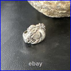 Mens Horsehead Navajo Sterling Silver Ring Size 7 15383