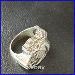 Mens Horsehead Navajo Sterling Silver Ring Size 7 15383