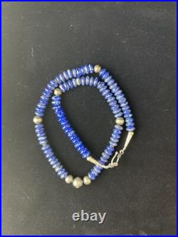Mens Lapis Lazuli Navajo Pearls Sterling Silver Necklace 18 1757 Mens Lapis Lazuli Navajo Pearls Sterling Silver Necklace 18 1757