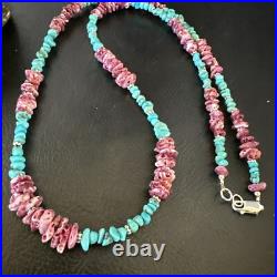 Mens Spiny Blue Turquoise Navajo Sterling Silver Necklace 24 18161 Mens Spiny Blue Turquoise Navajo Sterling Silver Necklace 24 18161