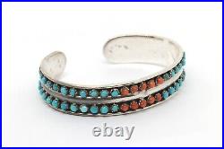 Mens Turquoise Stone Cuff Sterling Silver 925 Native American Navajo Bracelet