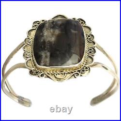 Midnight Foggy Dream Vintage Navajo Sterling Silver Agate Bracelet