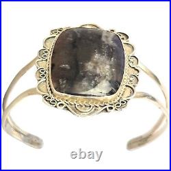 Midnight Foggy Dream Vintage Navajo Sterling Silver Agate Bracelet