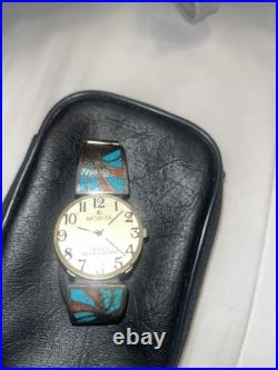 Morita Wristwatch with period native american Sterling