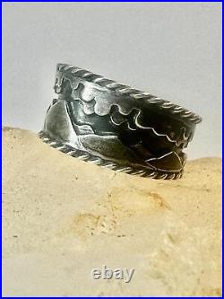 Mountains ring clouds landscape band size 5 Cheyenne southwestern sterling silve