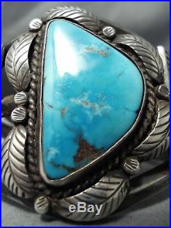 Museum Vintage Navajo Old Morenci Turquoise Sterling Silver Bracelet Old