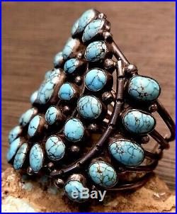 Museum displayed MARK CHEE Navajo Sterling Bracelet Rare Gem Blue #8 Turquoise