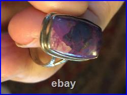 NAVAJO, STERLING SILVER, MOHAVE PURPLE TURQUOISE 7/8X1/2 SIZE 8.5+ 4.85 g RING
