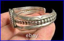 NAVAJO Sterling Silver Liberty Coin Cuff Bracelet Southwest Native American