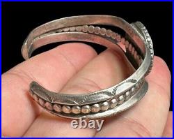 NAVAJO Sterling Silver Liberty Coin Cuff Bracelet Southwest Native American