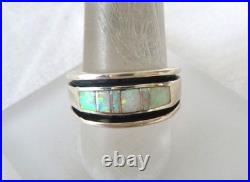 NWT Navajo Aldora Mae Powell Opal Ring 925 Sterling Silver Overlay Style Sz 8