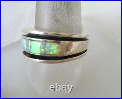 NWT Navajo Aldora Mae Powell Opal Ring 925 Sterling Silver Overlay Style Sz 8 NWT Navajo Aldora Mae Powell Opal Ring 925 Sterling Silver Overlay Style Sz 8