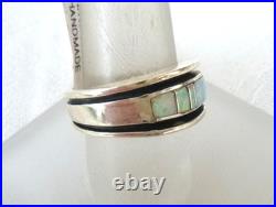 NWT Navajo Aldora Mae Powell Opal Ring 925 Sterling Silver Overlay Style Sz 8