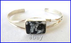 NWT Navajo Allen Joe White Buffalo Cuff Bracelet 925 Sterling Silver