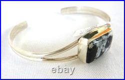 NWT Navajo Allen Joe White Buffalo Cuff Bracelet 925 Sterling Silver