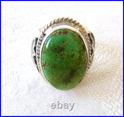 NWT Navajo Allen Tolino Sonoran Gold Turquoise Ring 925 Sterling Silver Sz 14.5