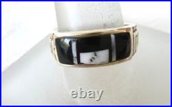 NWT Navajo Allen Tolino White Buffalo Band Ring 925 Sterling Silver Sz 8.5