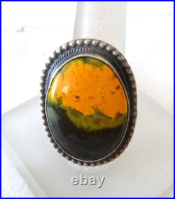 NWT Navajo Antionette Martinez Bumblebee Jasper Ring 925 Sterling Silver Adj Sz