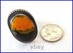NWT Navajo Antionette Martinez Bumblebee Jasper Ring 925 Sterling Silver Adj Sz