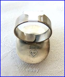 NWT Navajo Antionette Martinez Bumblebee Jasper Ring 925 Sterling Silver Adj Sz