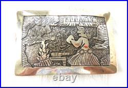 NWT Navajo Elaine Becenti Storyteller Belt Buckle 925 Sterling Silver