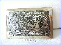 NWT Navajo Elaine Becenti Storyteller Belt Buckle 925 Sterling Silver