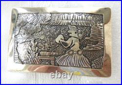 NWT Navajo Elaine Becenti Storyteller Belt Buckle 925 Sterling Silver
