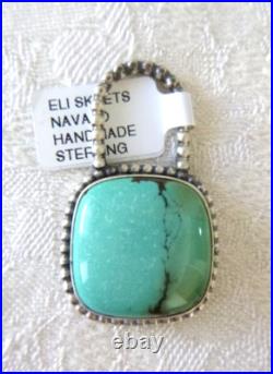 NWT Navajo Eli Skeets Royston Turquoise Pendant 925 Sterling Silver 1.5 NWT Navajo Eli Skeets Royston Turquoise Pendant 925 Sterling Silver 1.5