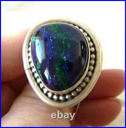 NWT Navajo Scott Skeets Azurite Ring 925 Sterling Silver Sz 10 Lapis/Malachite