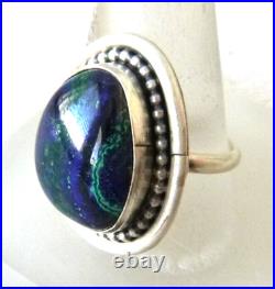 NWT Navajo Scott Skeets Azurite Ring 925 Sterling Silver Sz 10 Lapis/Malachite