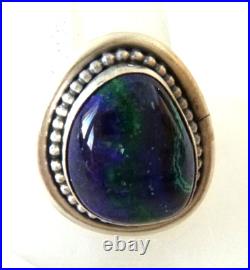 NWT Navajo Scott Skeets Azurite Ring 925 Sterling Silver Sz 10 Lapis/Malachite