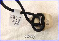 NWT Navajo Scott Skeets Black Jack Turquoise Hair Wrap Tie 925 Sterling Silver