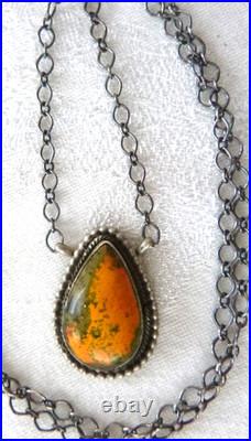 NWT Navajo Scott Skeets Bumble Bee Jasper Pendant Necklace 925 Sterling Silver