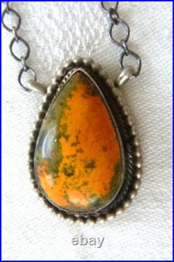 NWT Navajo Scott Skeets Bumble Bee Jasper Pendant Necklace 925 Sterling Silver