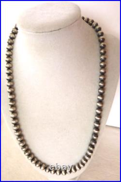 NWT Navajo Vangie Touchine 22 Strand 925 Sterling Silver Navajo Pearls Necklace